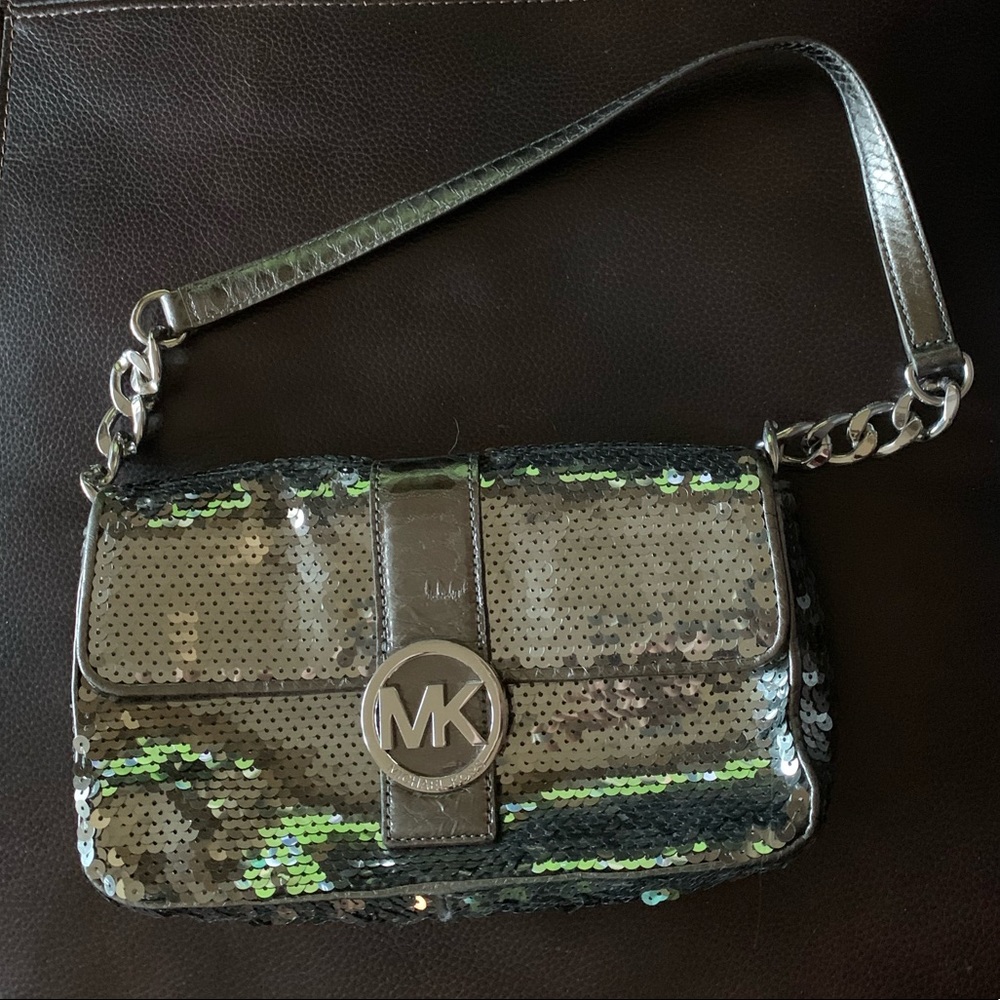 Michael Kors silver sequin purse